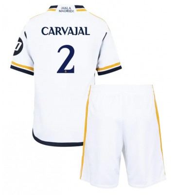 Real Madrid Daniel Carvajal #2 Primera Equipación Niños 2023-24 Manga Corta (+ Pantalones cortos)